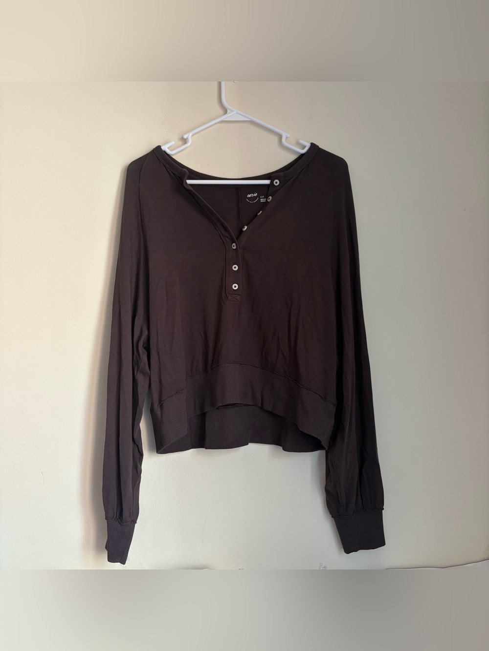 Aerie Small Cropped Button Up